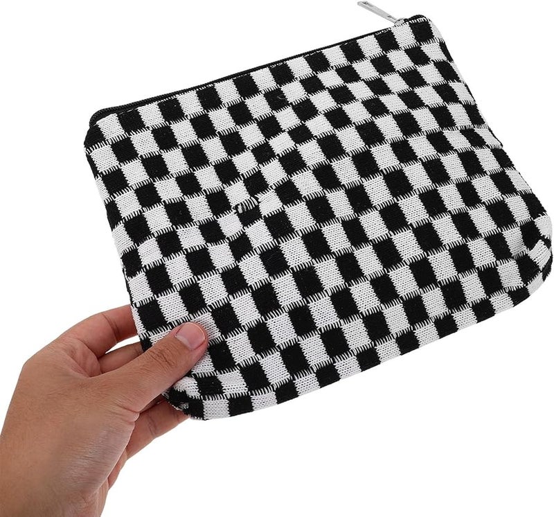 DECHOUS 2pcs Checkerboard Travel Toiletry Bag Large Capacity Cosmetic Organizer For Women Girls - Image 5